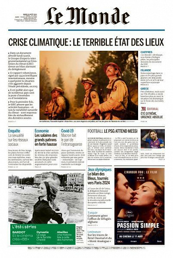 Le Monde du Mardi 10 Août 2021
