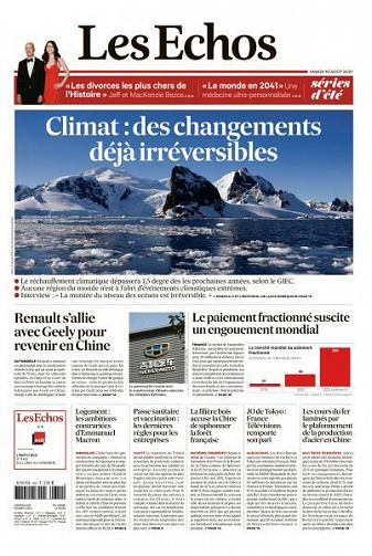 Les Echos du Mardi 10 Août 2021