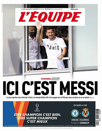 L’equipe du Mercredi 11 Août 2021