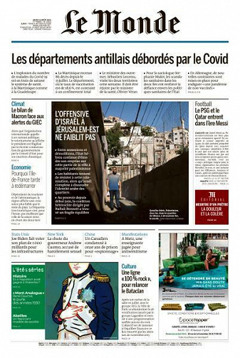 Le Monde du Jeudi 12 Août 2021