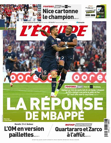 L’equipe du Dimanche 15 Août 2021