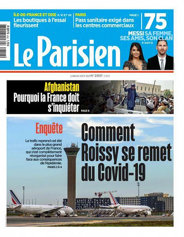 Le Parisien du Lundi 16 Août 2021