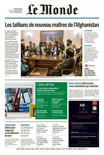 Le Monde du Mardi 17 Août 2021