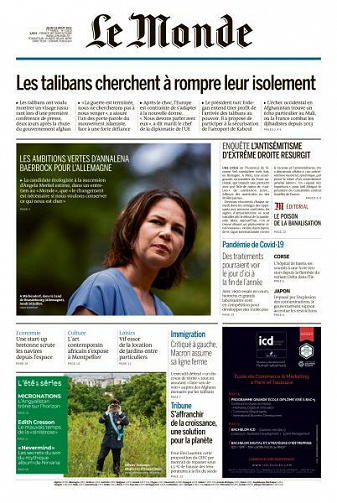 Le Monde du Jeudi 19 Août 2021