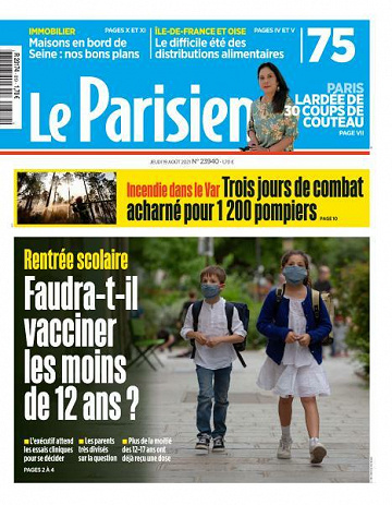 Le Parisien du Jeudi 19 Août 2021