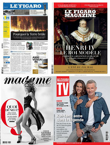 Pack Le Figaro et ses 3 suppléments - Vendredi 20 Août 2021
