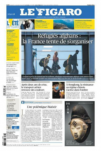 Le Figaro du Samedi 21 et Dimanche 22 Août 2021