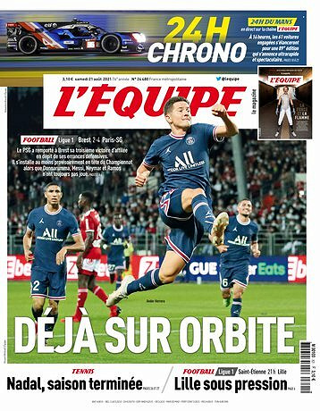 L’equipe du Samedi 21 Août 2021