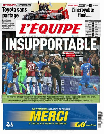 L’equipe du Lundi 23 Août 2021
