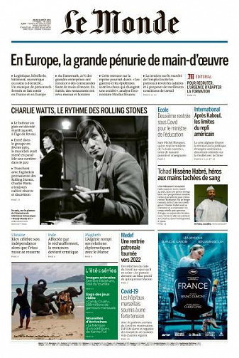Le Monde du Jeudi 26 Août 2021