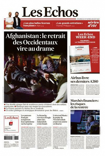 Les Echos du Vendredi 27 et Samedi 28 Août 2021