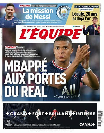 L’equipe du Vendredi 27 Août 2021