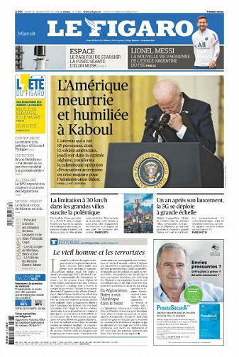 Le Figaro du Samedi 28 et Dimanche 29 Août 2021