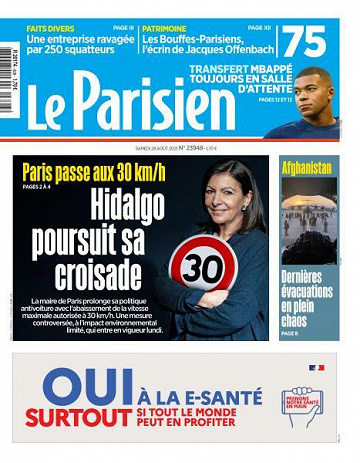 Le Parisien du Samedi 28 Août 2021