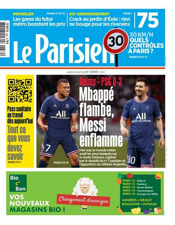 Le Parisien du Lundi 30 Août 2021