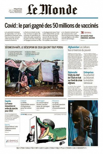 Le Monde du Mardi 31 Août 2021