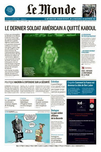Le Monde du Mercredi 1er Septembre 2021