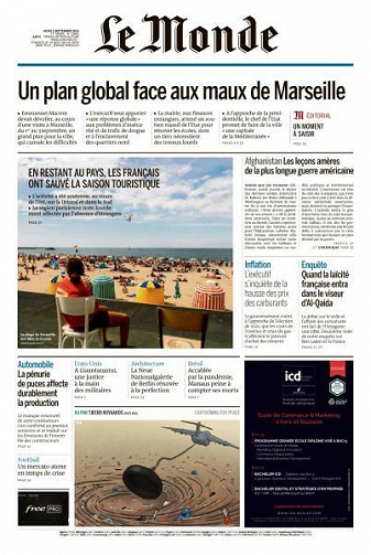 Le Monde du Jeudi 2 Septembre 2021