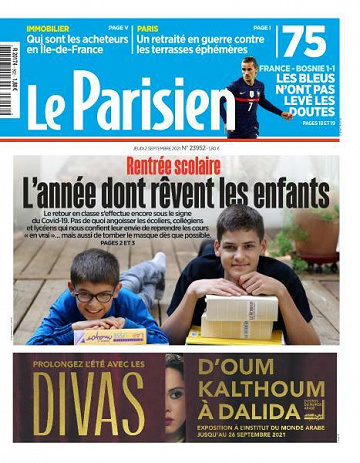 Le Parisien du Jeudi 2 Septembre 2021