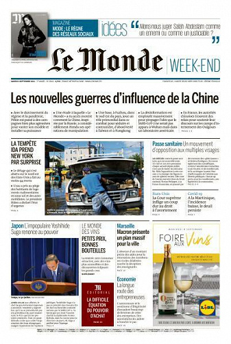 Le Monde du Samedi 4 Septembre 2021
