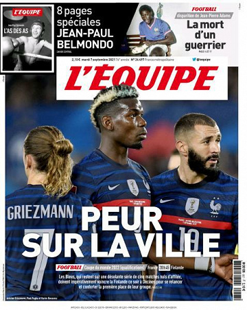 L’equipe du Mardi 7 Septembre 2021