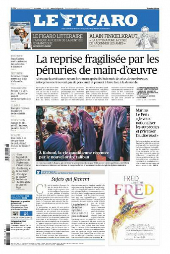 Le Figaro du Jeudi 9 Septembre 2021