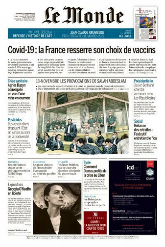 Le Monde du Vendredi 10 Septembre 2021
