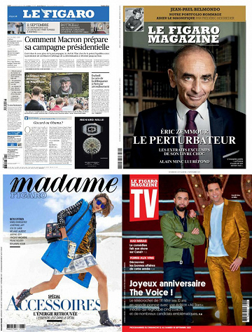 Pack Le Figaro et ses 3 suppléments - Vendredi 10 Septembre 2021