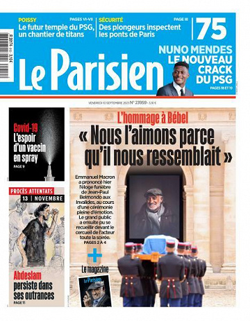Le Parisien du Vendredi 10 Septembre 2021