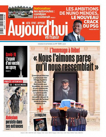 Aujourd’hui en France - 10 Septembre 2021