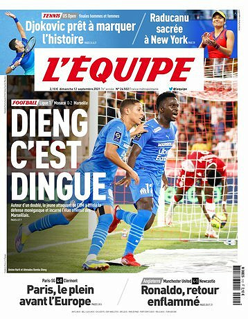 L’equipe du Dimanche 12 Septembre 2021