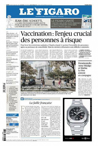 Le Figaro du Lundi 13 Septembre 2021