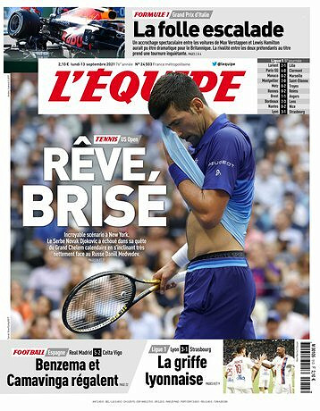 L’equipe du Lundi 13 Septembre 2021