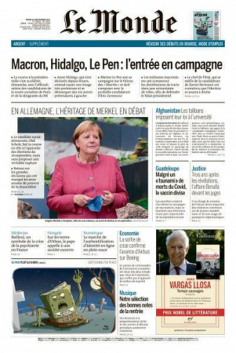 Le Monde du Mardi 14 Septembre 2021