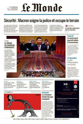 Le Monde du Jeudi 16 Septembre 2021