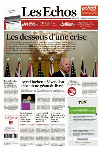 Les Echos du Vendredi 17 Septembre 2021