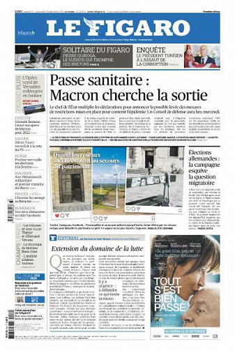 Le Figaro du Samedi 18 et Dimanche 19 Septembre 2021
