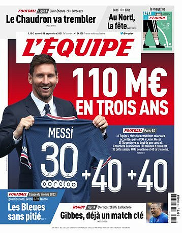 L’equipe du Samedi 18 Septembre 2021