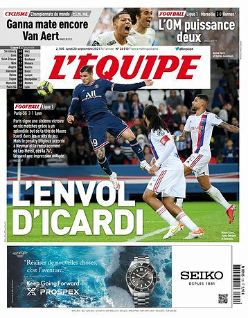 L’equipe du Lundi 20 Septembre 2021