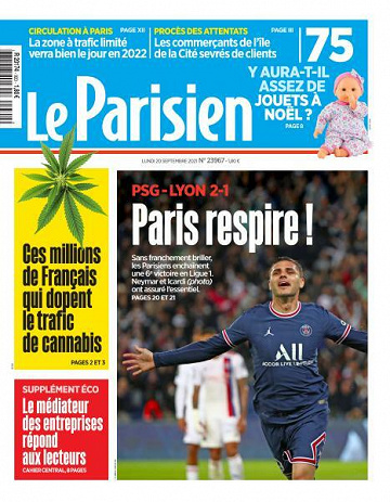 Le Parisien du Lundi 20 Septembre 2021