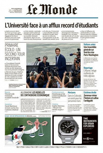 Le Monde du Mardi 21 Septembre 2021