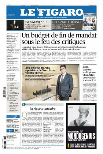 Le Figaro du Jeudi 23 Septembre 2021