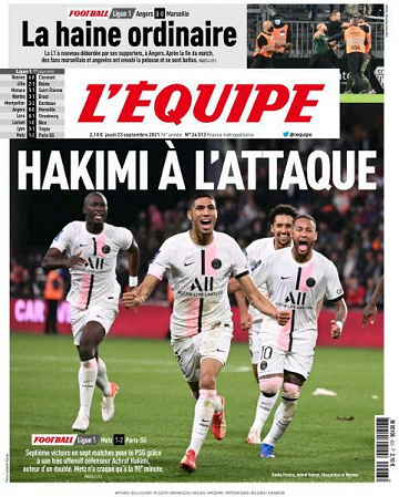 L’equipe du Jeudi 23 Septembre 2021