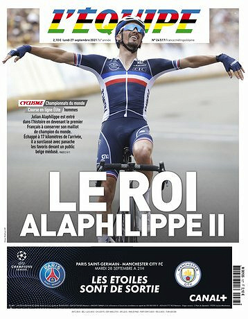 L’equipe du Lundi 27 Septembre 2021