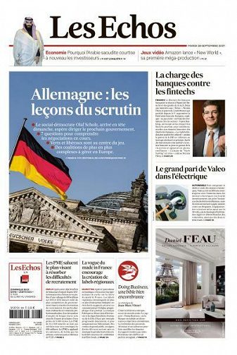 Les Echos du Mardi 28 Septembre 2021