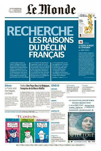 Le Monde du Mercredi 29 Septembre 2021