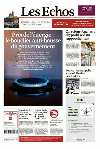 Les Echos du Vendredi 1er et Samedi 2 Octobre 2021
