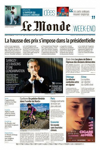 Le Monde du Samedi 2 Octobre 2021