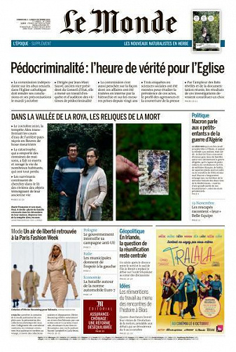 Le Monde du Dimanche 3 et Lundi 4 Octobre 2021