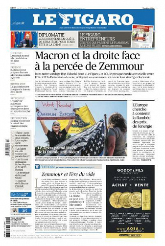 Le Figaro du Mardi 5 Octobre 2021
